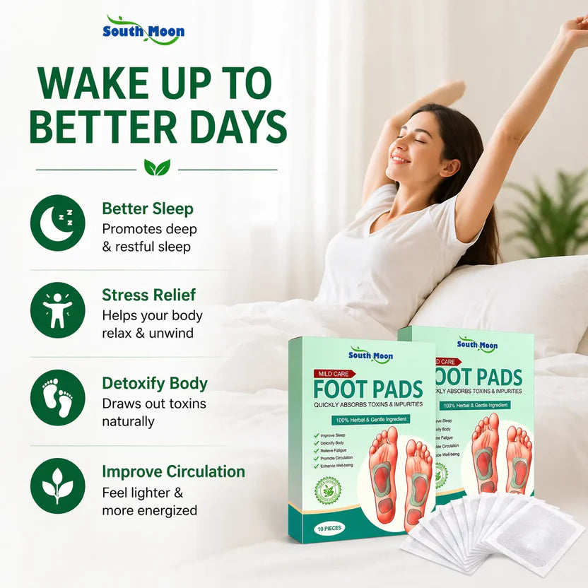 (Pack of 2) Natural Detox Foot Patches – Overnight Deep Cleansing Pads | Stress Relief, Better Sleep & Fatigue Recovery